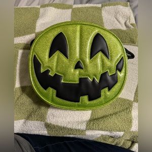 Green Glitter Love Pain & Stitches Pumpkin Purse
